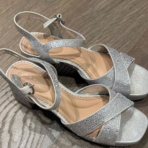 Kelly & Katie Glittering Silver Sandals